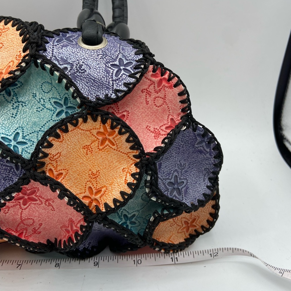 Multicolor Shoulder Bag With Patchwork Design - image 6